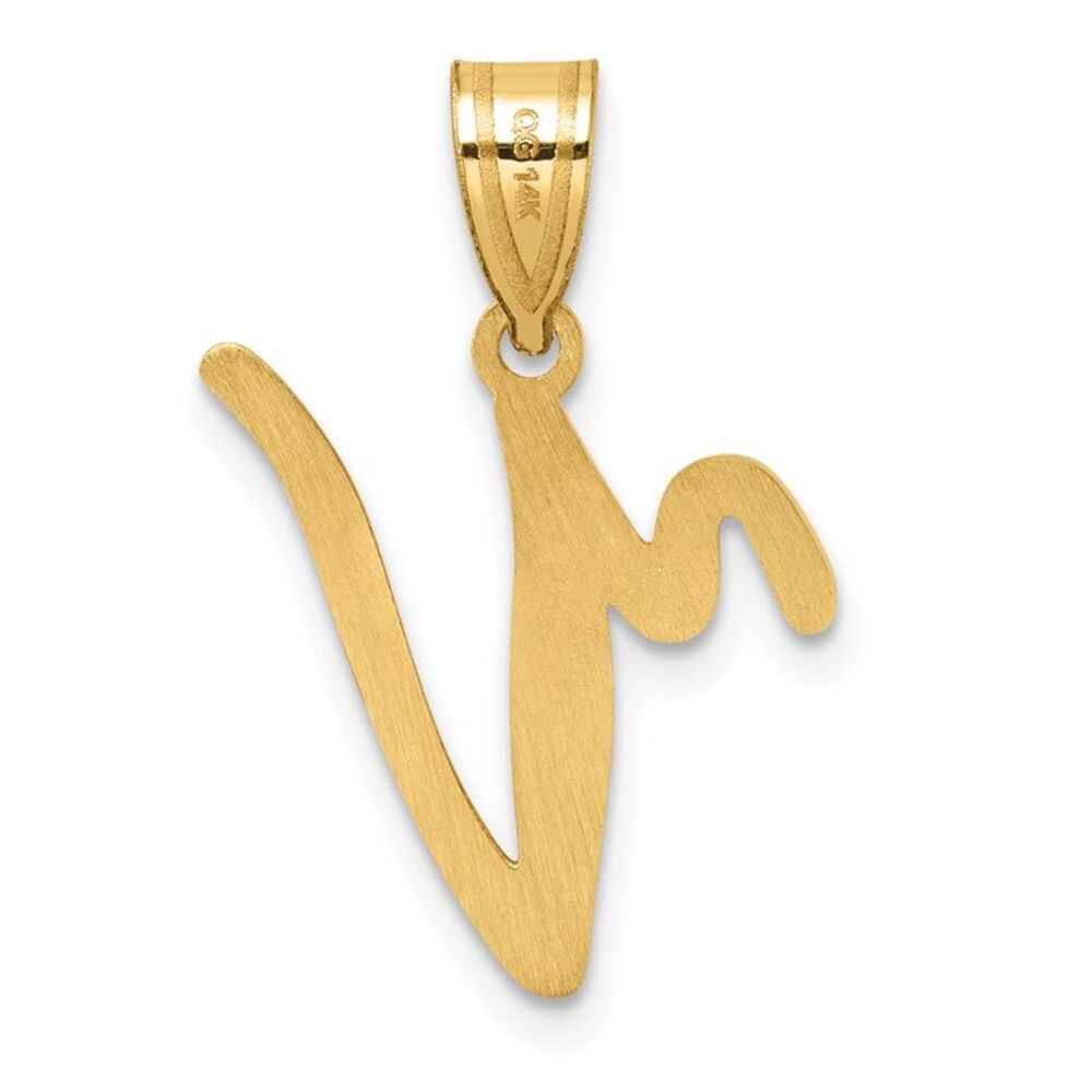 Kazi Luxury 14k Yellow Gold Script Letter V Initi… - image 3